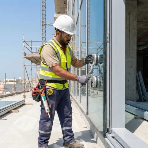 Plate glass installer
