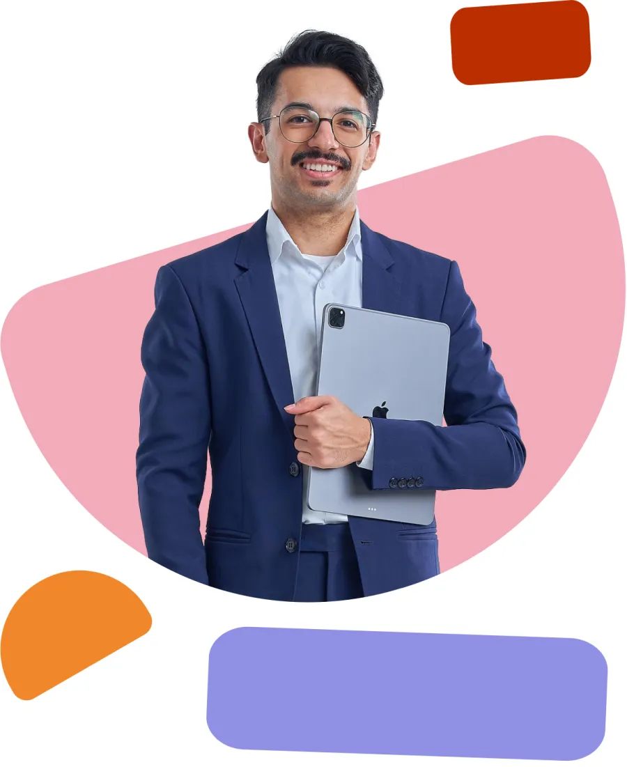 Man with tablet