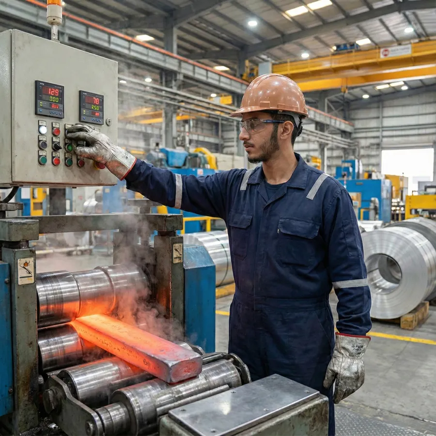 Metal rolling mill operator